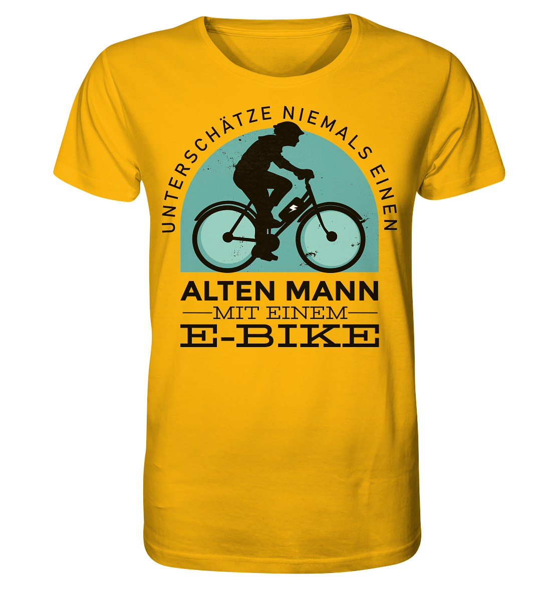Alten Mann mit einem E-Bike - Organic Shirt