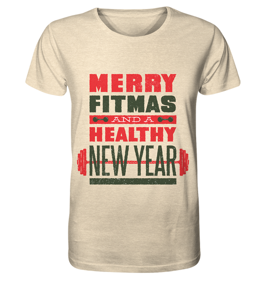 Weihnachtliches Design, Gym, Merry Fitmas and a Healthy New Year - Organic Shirt