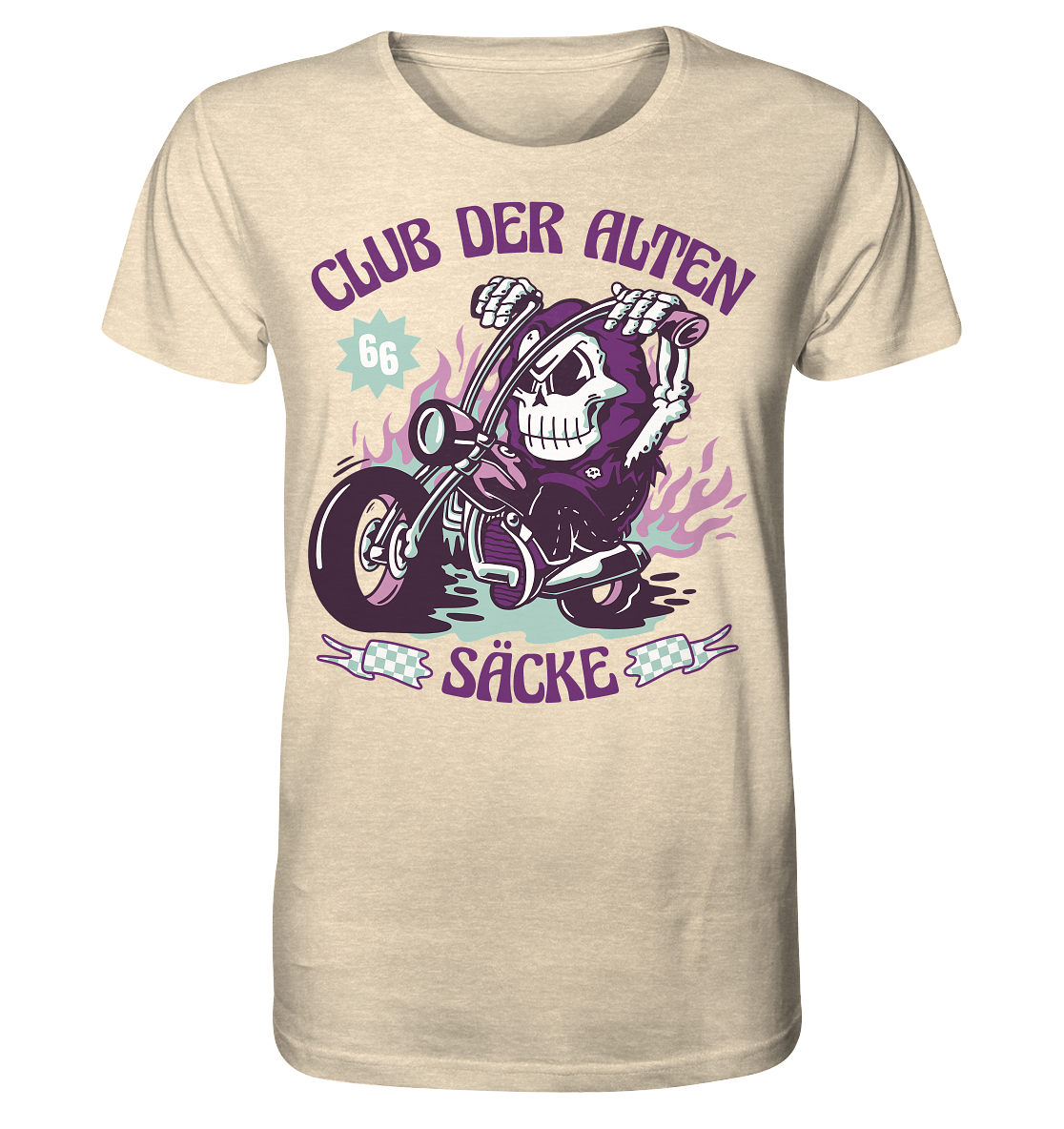 Club der alten Säcke ,Biker ,Motorradfahrer Skelett - Organic Shirt