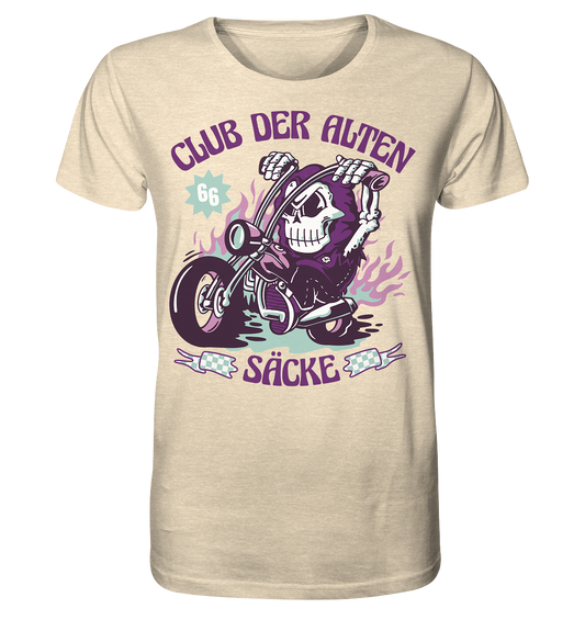 Club of the old sacks, bikers, motorcyclists skeleton - organic shirt