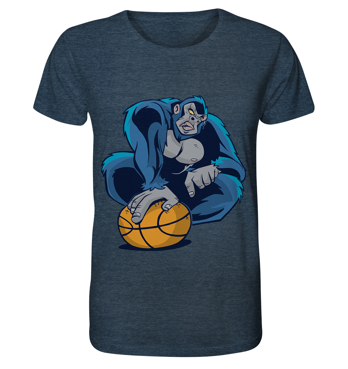 Basketball Gorilla - Organic Shirt (meliert)