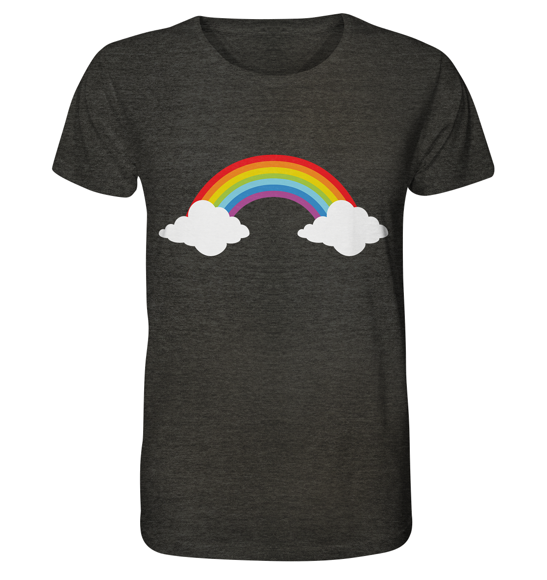 Regenbogen mit Wolken  - Organic Shirt (meliert)