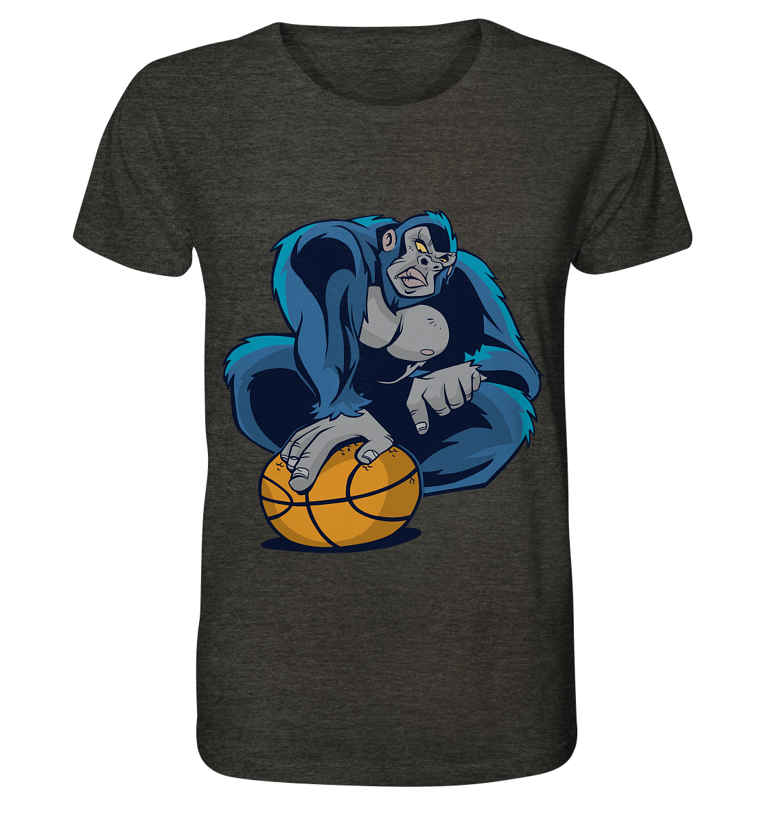 Basketball Gorilla - Organic Shirt (meliert)