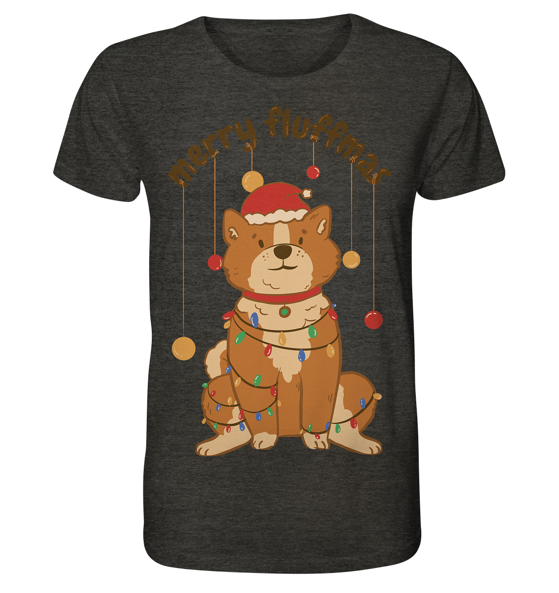 Weihnachtliches Motiv Fun Merry Fluffmas - Organic Shirt (meliert)