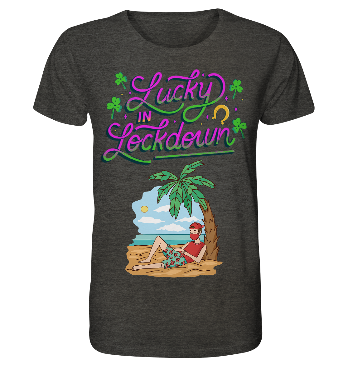 Lucky in Lockdown - Organic Shirt (meliert) - Online Kaufhaus München