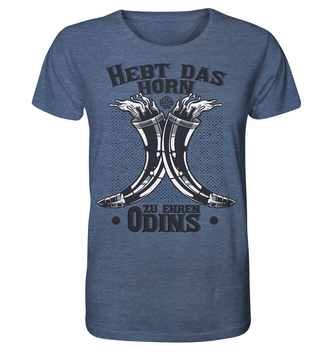 Hebt das Horn zu Ehren Odins - Organic Shirt (meliert)