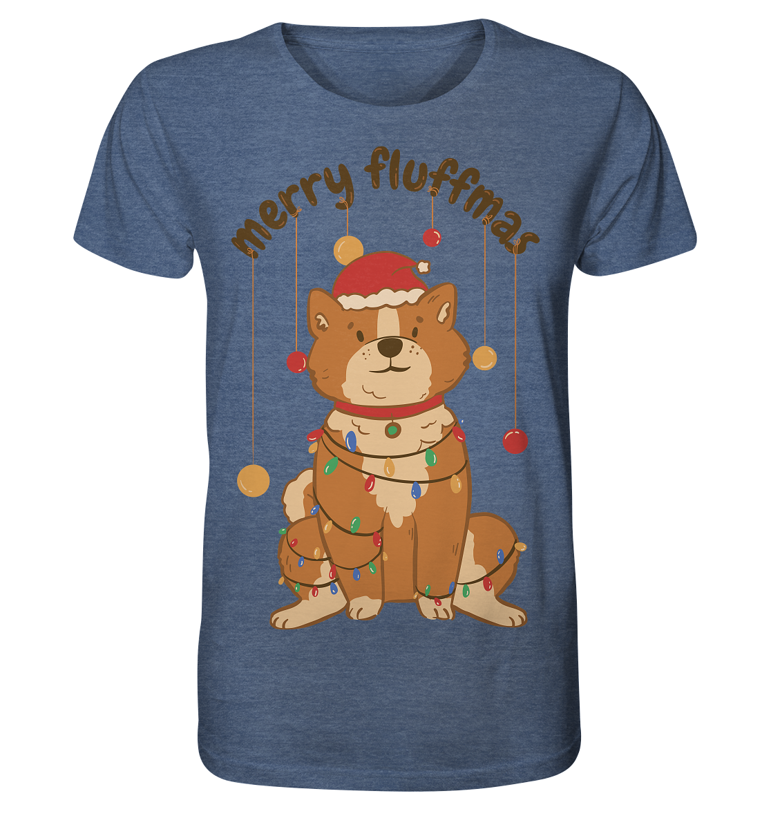 Weihnachtliches Motiv Fun Merry Fluffmas - Organic Shirt (meliert)