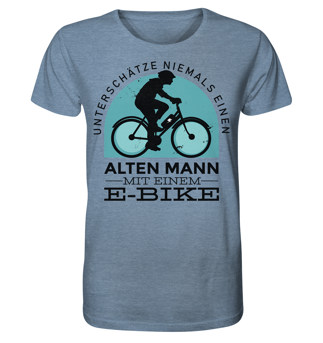 Alten Mann mit einem E-Bike - Organic Shirt (meliert)