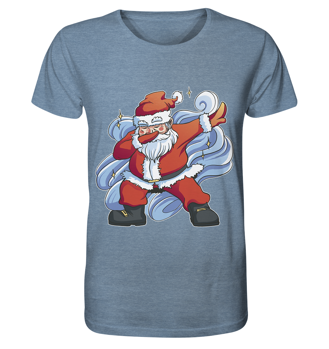 Weihnachten, Nikolaus Dabbing ,tanzender Nikolaus ,Fun ,Santa Dabbing  Christmas - Organic Shirt (meliert)