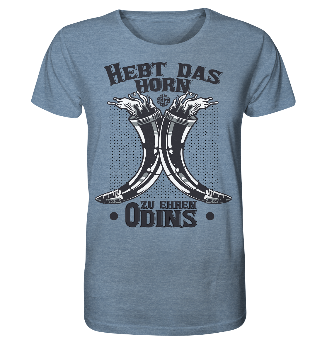 Hebt das Horn zu Ehren Odins - Organic Shirt (meliert)