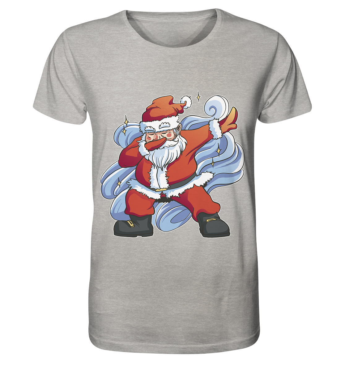 Weihnachten, Nikolaus Dabbing ,tanzender Nikolaus ,Fun ,Santa Dabbing  Christmas - Organic Shirt (meliert)