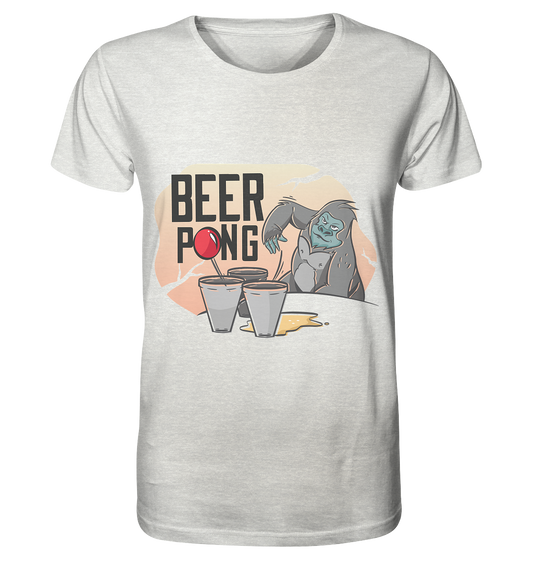 Beer - Beer Pong Gorilla - Organic Shirt (mottled)
