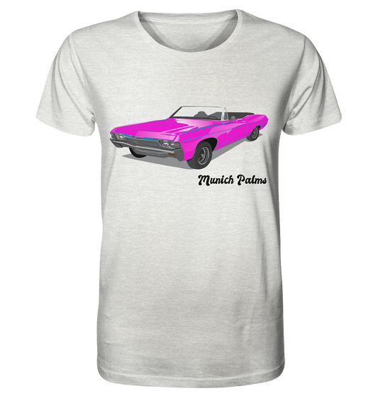 Pink Retro Classic Car Oldtimer, Car, Convertible by Munich Palms - Organic Shirt (mottled)