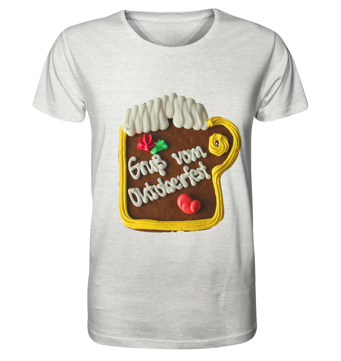 Lebkuchenkrug Gruß vom Oktoberfest ,Herbstferst,Volksfest - Organic Shirt (meliert)