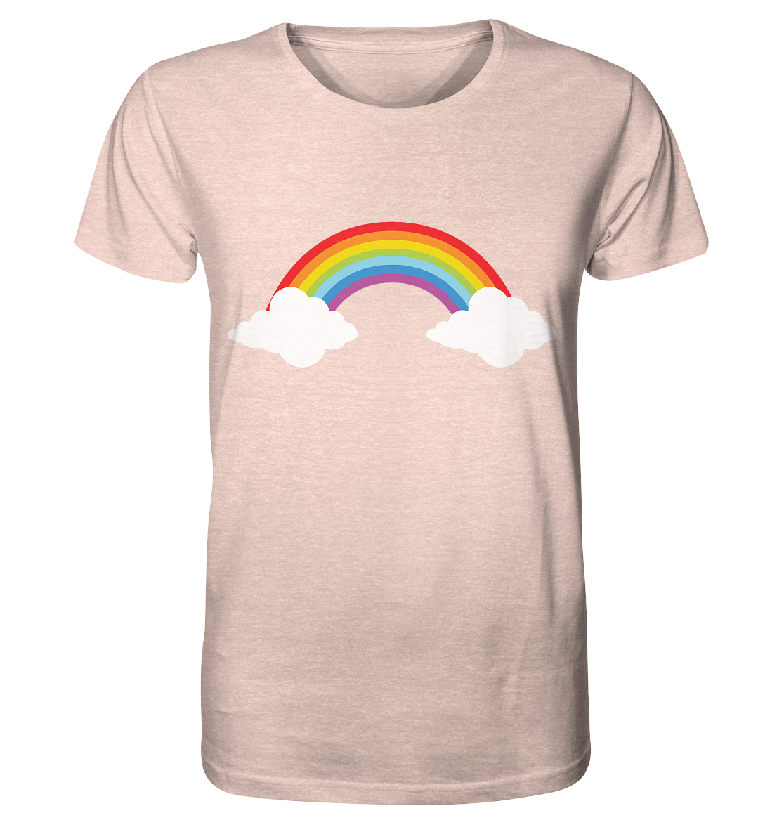 Regenbogen mit Wolken  - Organic Shirt (meliert)