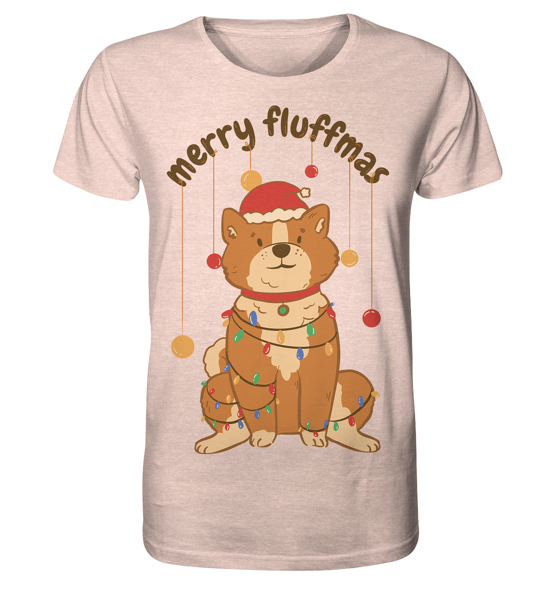 Weihnachtliches Motiv Fun Merry Fluffmas - Organic Shirt (meliert)