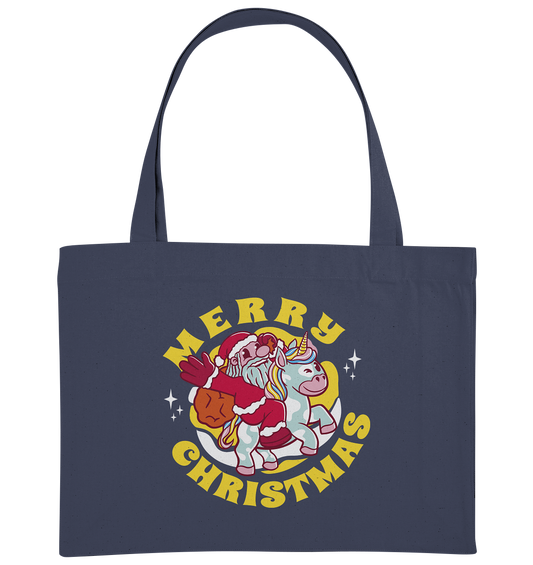 Nikolaus auf Einhorn reitend , Santa Claus Unicorn ,Merry Christmas  - Organic Shopping-Bag