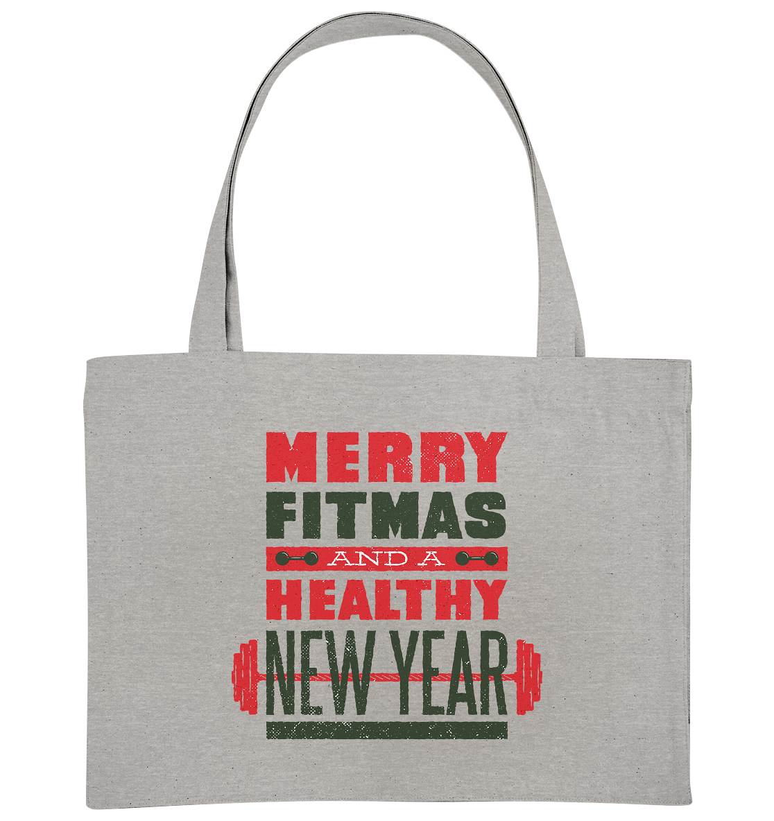 Weihnachtliches Design, Gym, Merry Fitmas and a Healthy New Year - Organic Shopping-Bag
