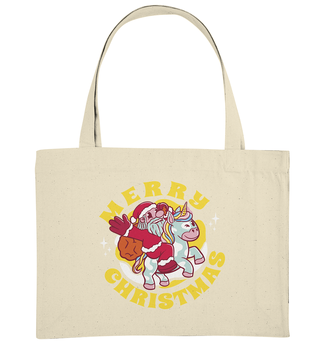 Nikolaus auf Einhorn reitend , Santa Claus Unicorn ,Merry Christmas  - Organic Shopping-Bag