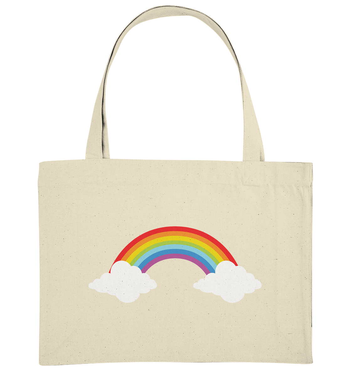 Rainbow with clouds - organic shopping bag