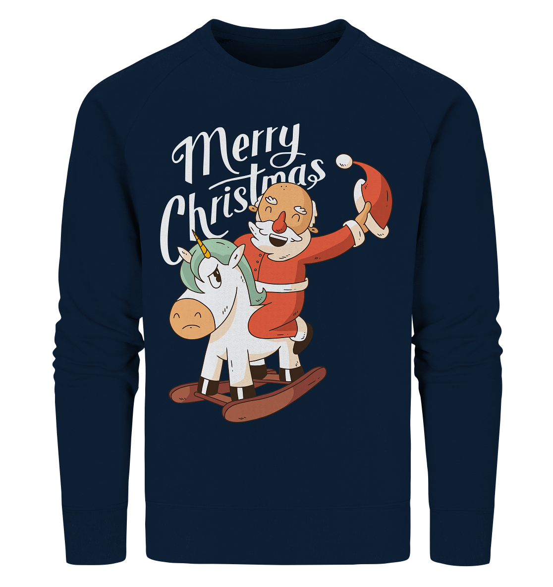 Noël Père Noël sur le cheval à bascule Joyeux Noël - Sweat-shirt bio