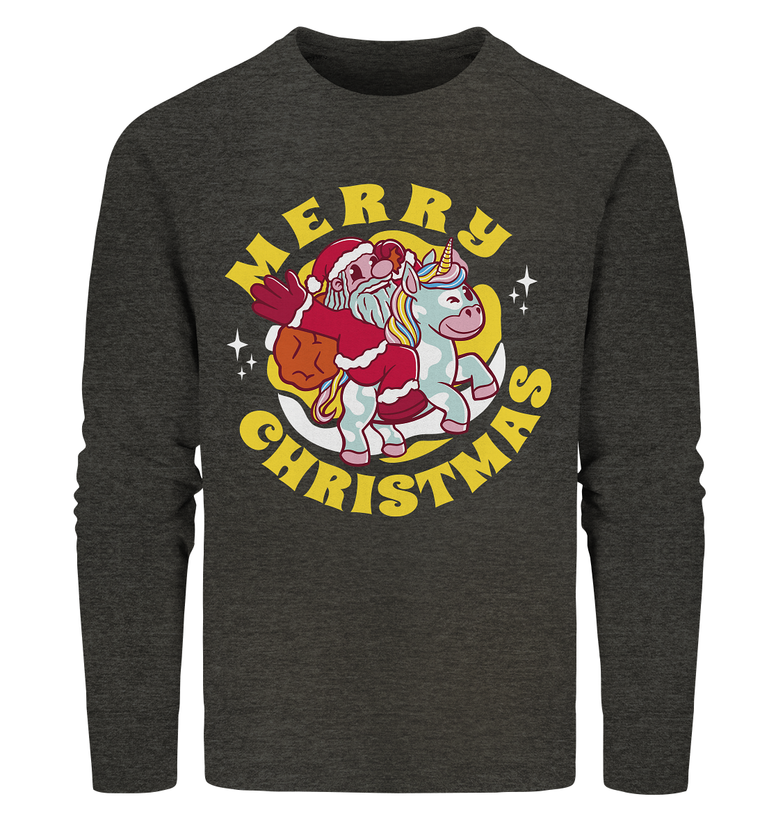 Nikolaus auf Einhorn reitend , Santa Claus Unicorn ,Merry Christmas  - Organic Sweatshirt