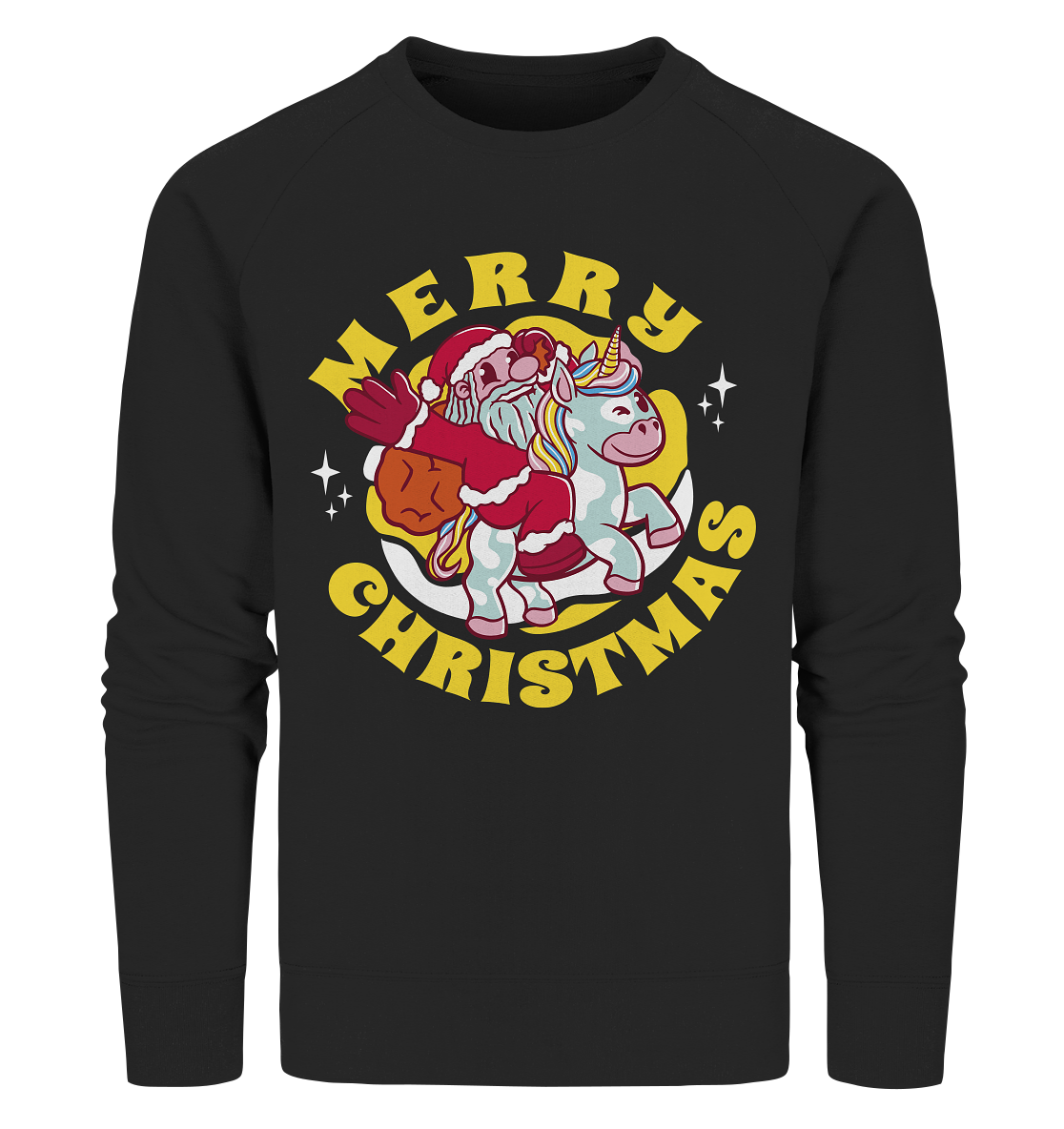 Nikolaus auf Einhorn reitend , Santa Claus Unicorn ,Merry Christmas  - Organic Sweatshirt