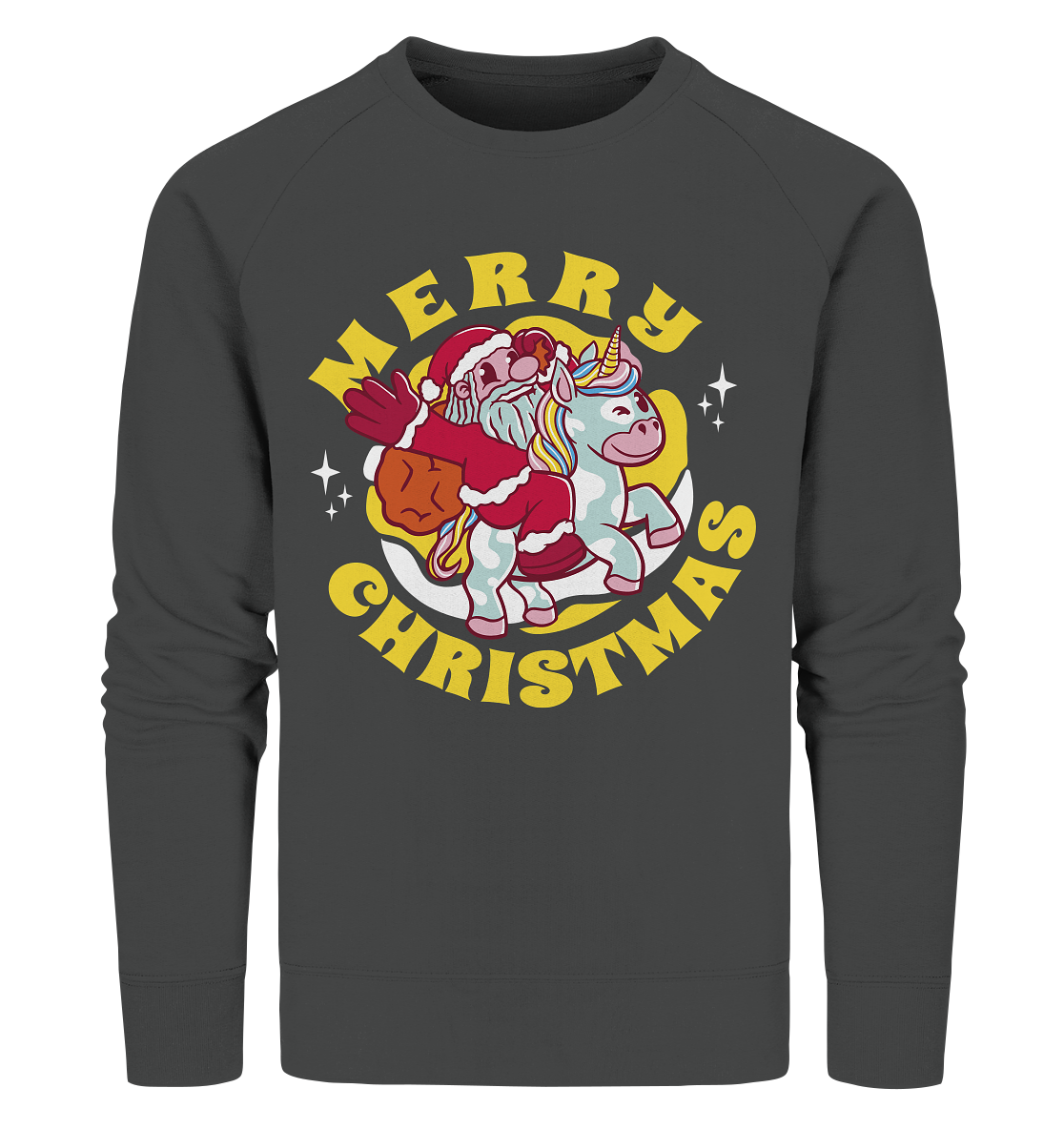 Nikolaus auf Einhorn reitend , Santa Claus Unicorn ,Merry Christmas  - Organic Sweatshirt