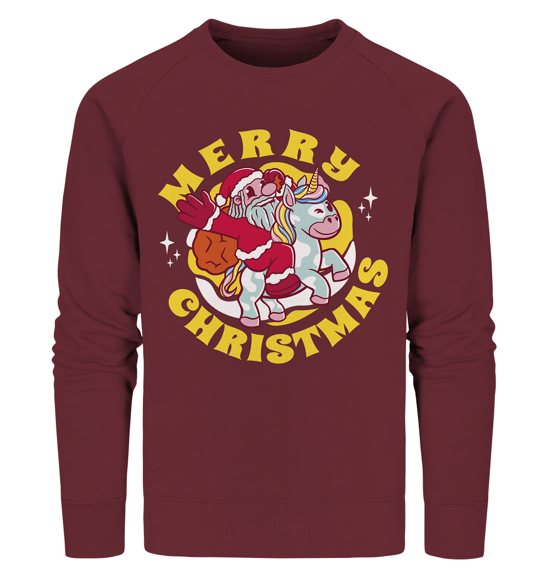 Nikolaus auf Einhorn reitend , Santa Claus Unicorn ,Merry Christmas  - Organic Sweatshirt