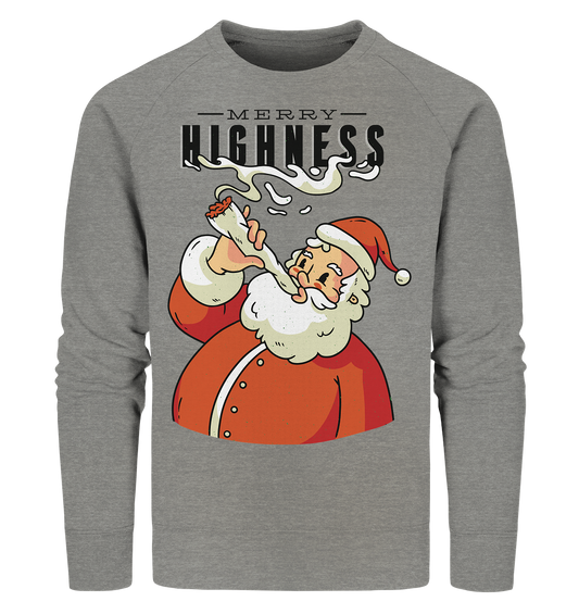 Weihnachten Kiffender Weihnachtsmann Nikolaus Merry Highness - Organic Sweatshirt