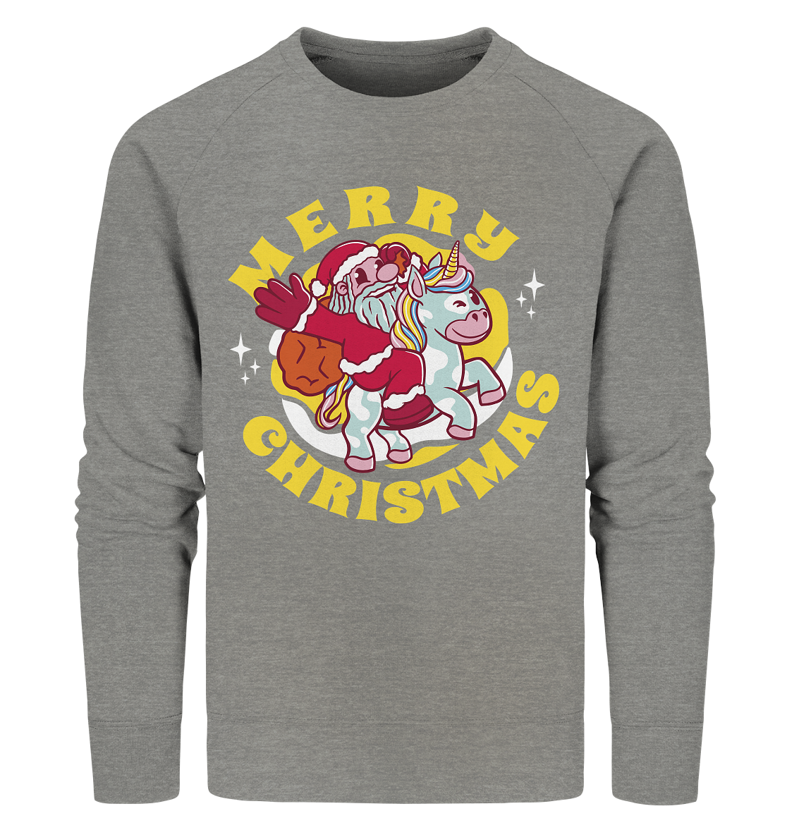 Nikolaus auf Einhorn reitend , Santa Claus Unicorn ,Merry Christmas  - Organic Sweatshirt