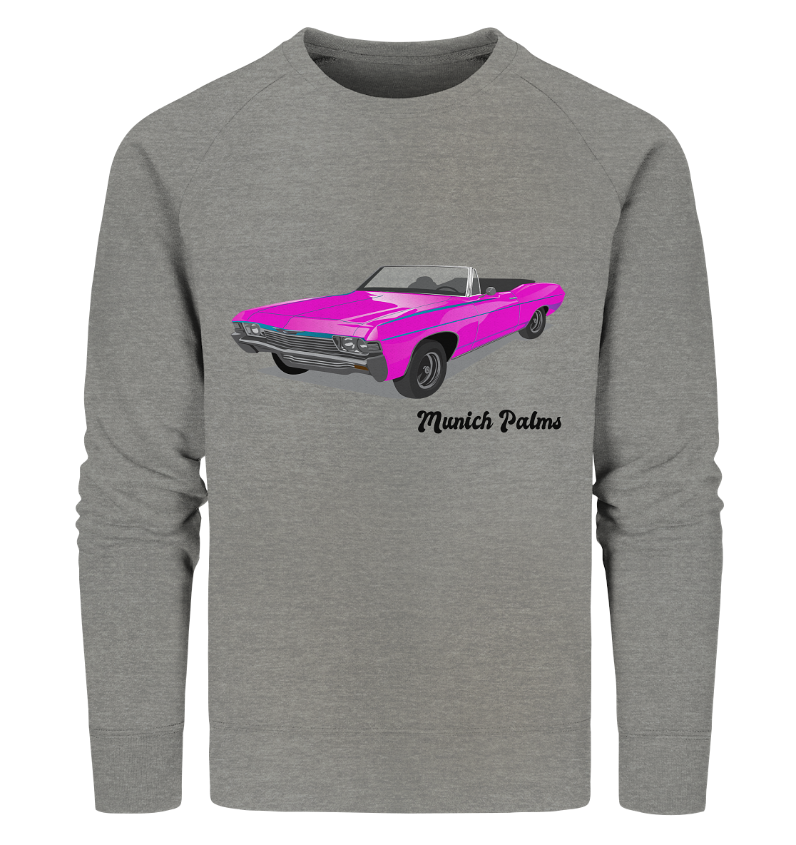 Pink Retro Classic Car Oldtimer , Auto ,Cabrio by Munich Palms - Organic Sweatshirt