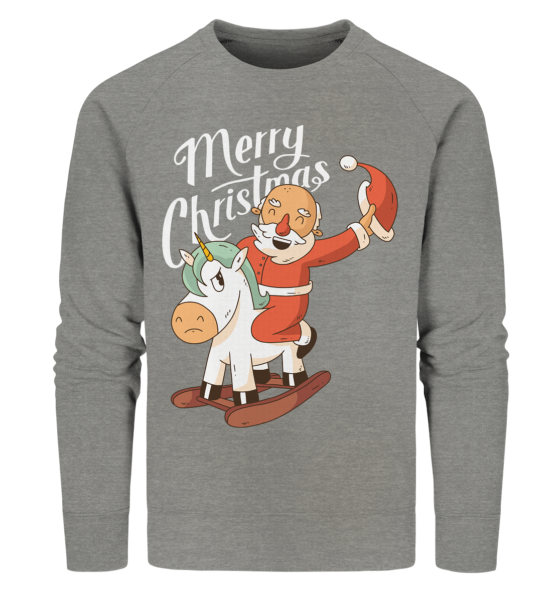 Noël Père Noël sur le cheval à bascule Joyeux Noël - Sweat-shirt bio