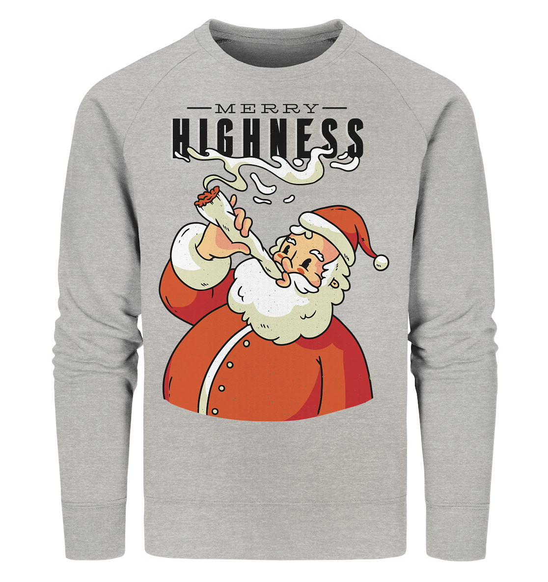 Weihnachten Kiffender Weihnachtsmann Nikolaus Merry Highness - Organic Sweatshirt