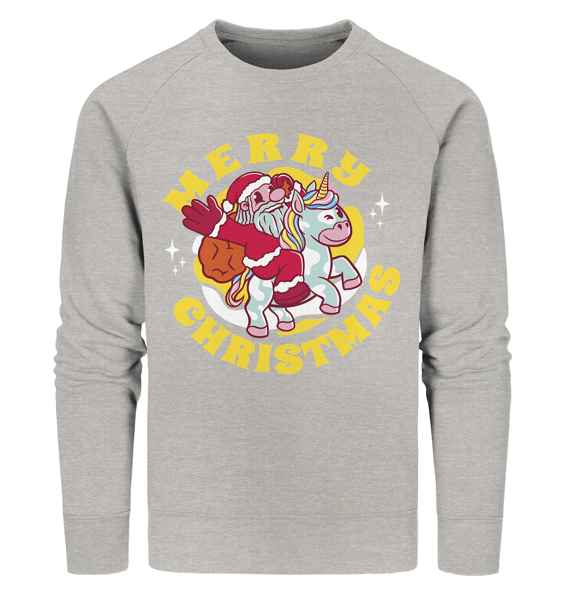 Nikolaus auf Einhorn reitend , Santa Claus Unicorn ,Merry Christmas  - Organic Sweatshirt