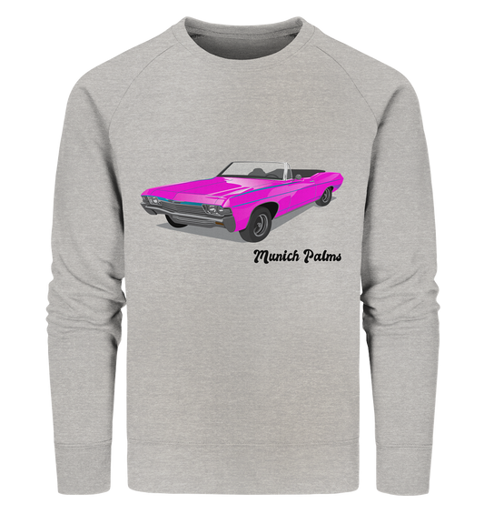 Voiture classique rétro rose Oldtimer, voiture, cabriolet par Munich Palms - Sweat-shirt biologique