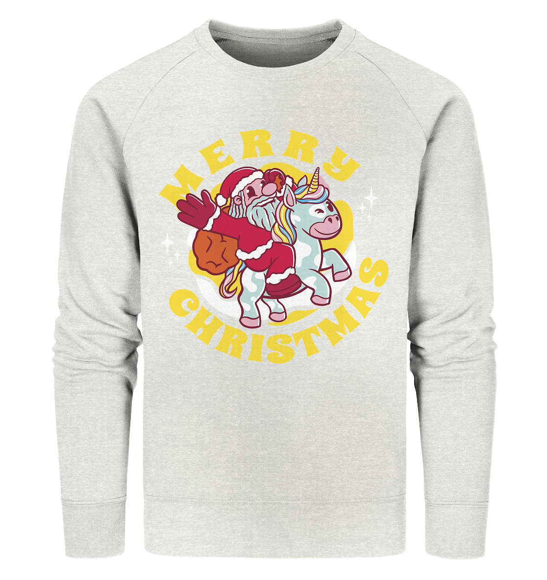 Nikolaus auf Einhorn reitend , Santa Claus Unicorn ,Merry Christmas  - Organic Sweatshirt