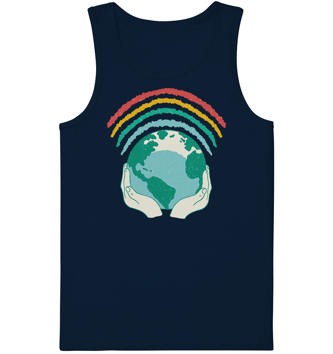 Regenbogen mit Weltkugel in Händen    - Organic Tank-Top