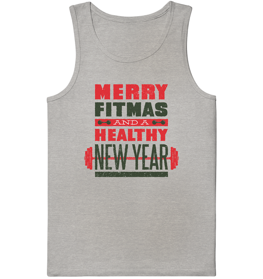 Christmas design, Gym, Merry Fitmas and a Healthy New Year - Organic tank top