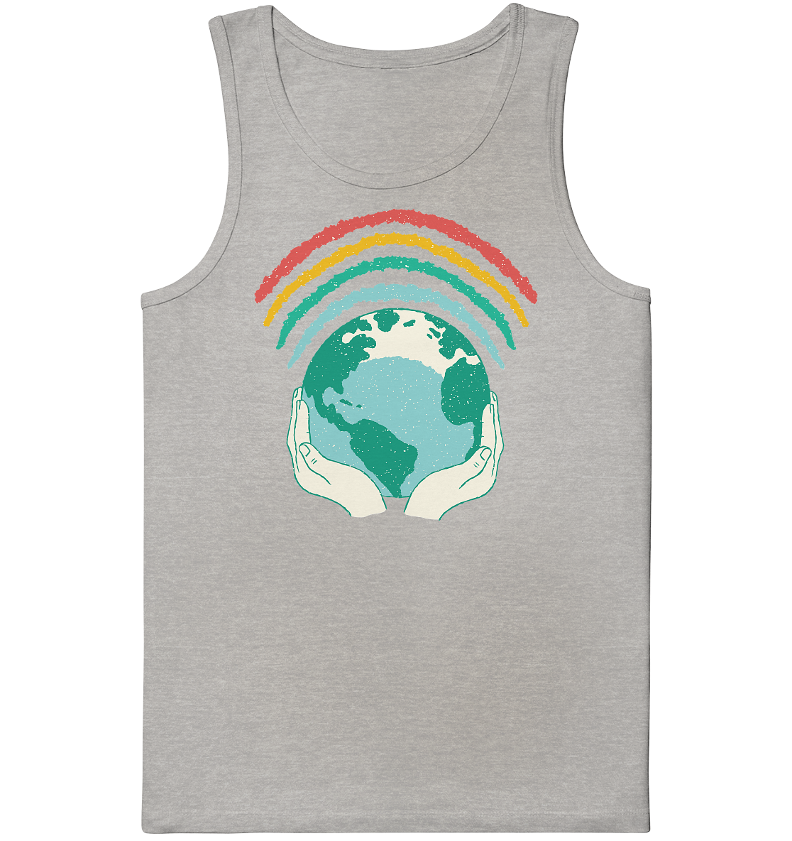 Regenbogen mit Weltkugel in Händen    - Organic Tank-Top