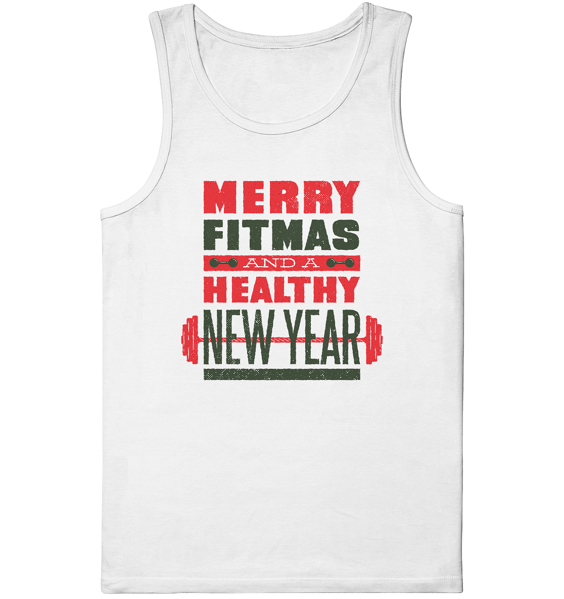 Christmas design, Gym, Merry Fitmas and a Healthy New Year - Organic tank top