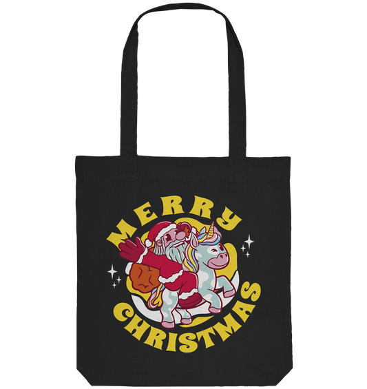 Nikolaus auf Einhorn reitend , Santa Claus Unicorn ,Merry Christmas  - Organic Tote-Bag