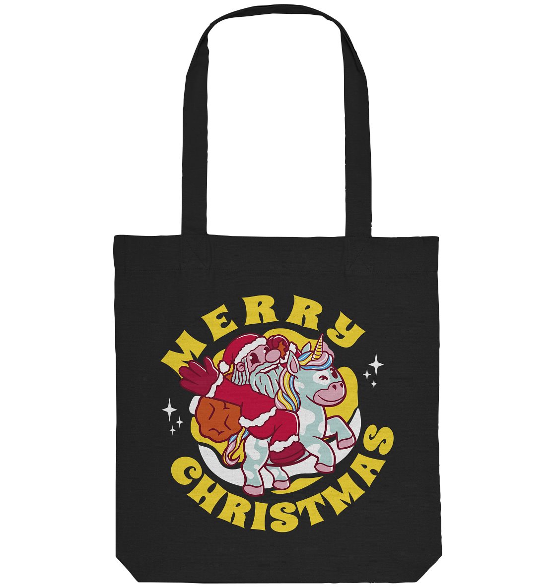 Nikolaus auf Einhorn reitend , Santa Claus Unicorn ,Merry Christmas  - Organic Tote-Bag