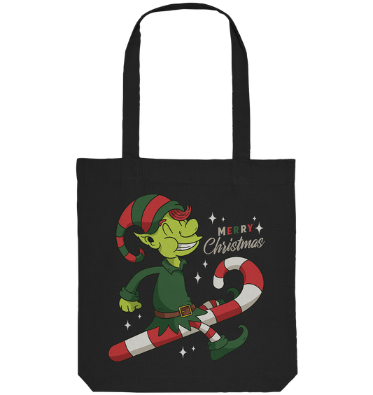 Weihnacht Design Netter Weihnachtself  mit Zuckerstange Merry Christmas - Organic Tote-Bag