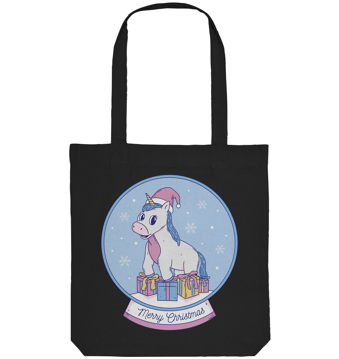 Christmas, Christmas ball with unicorn, Unicorn Merry Christmas - Organic Tote Bag