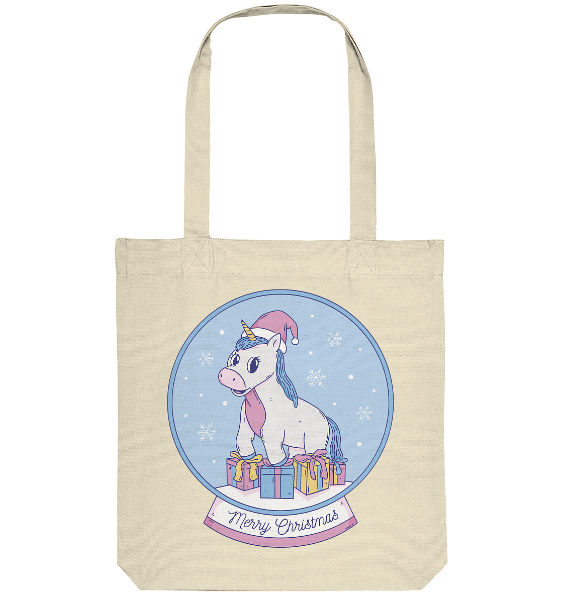 Christmas, Christmas ball with unicorn, Unicorn Merry Christmas - Organic Tote Bag