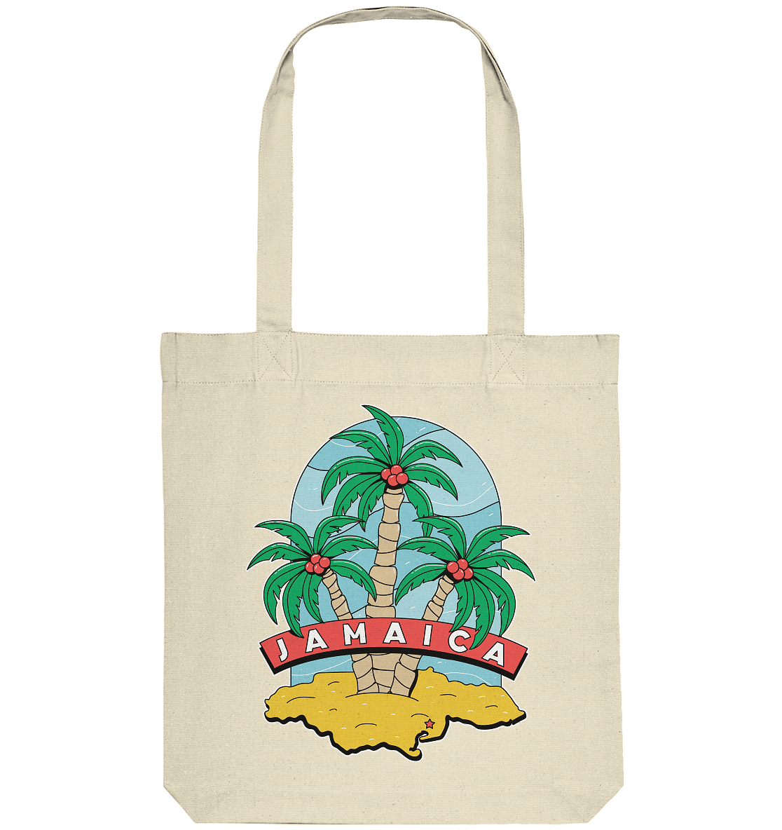Jamaica Strand mit Palmen  - Organic Tote-Bag