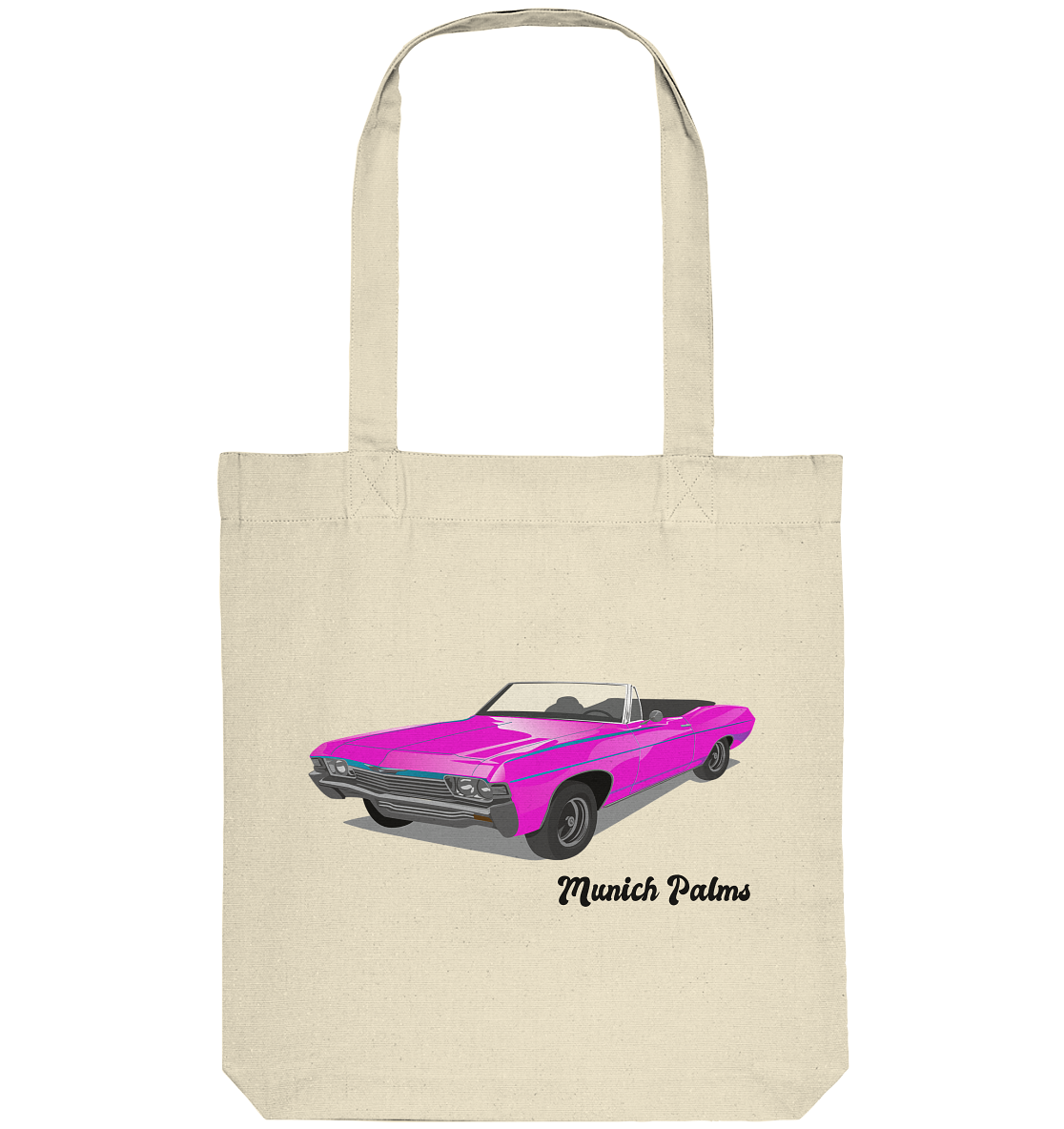 Pink Retro Classic Car Oldtimer , Auto ,Cabrio by Munich Palms - Organic Tote-Bag