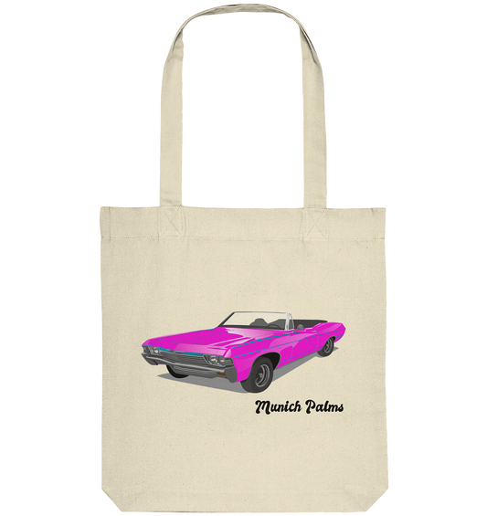 Pink Retro Classic Car Oldtimer, Car, Convertible by Munich Palms - Organic Tote-Bag