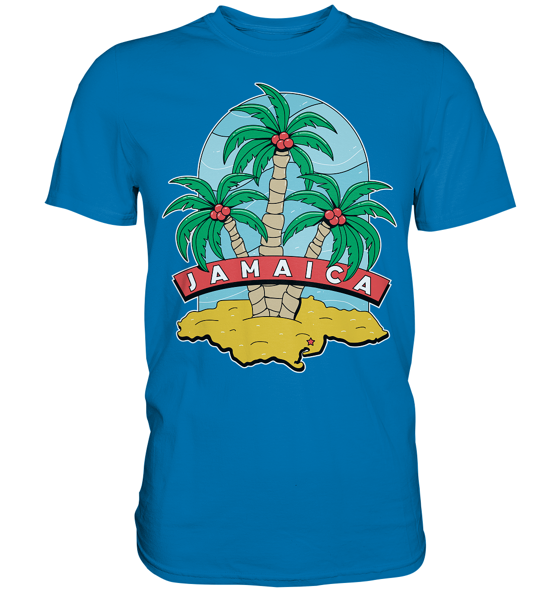 Jamaica Strand mit Palmen  - Premium Shirt